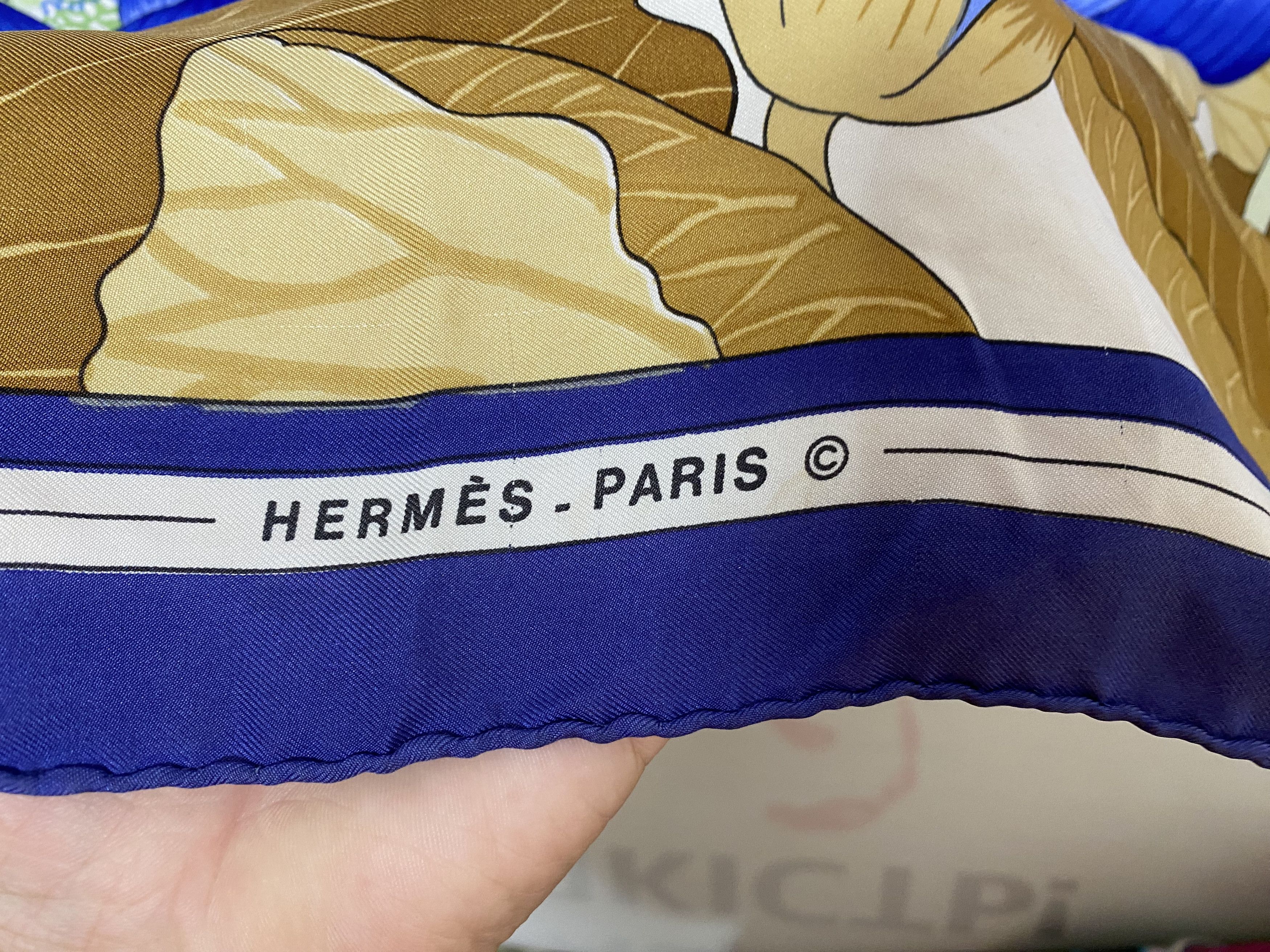 Hermes HERMES FLEURS DE LOTUS VINTAGE SILK SCARF RARE 85cm X 38cm Size ONE SIZE - 4 Thumbnail