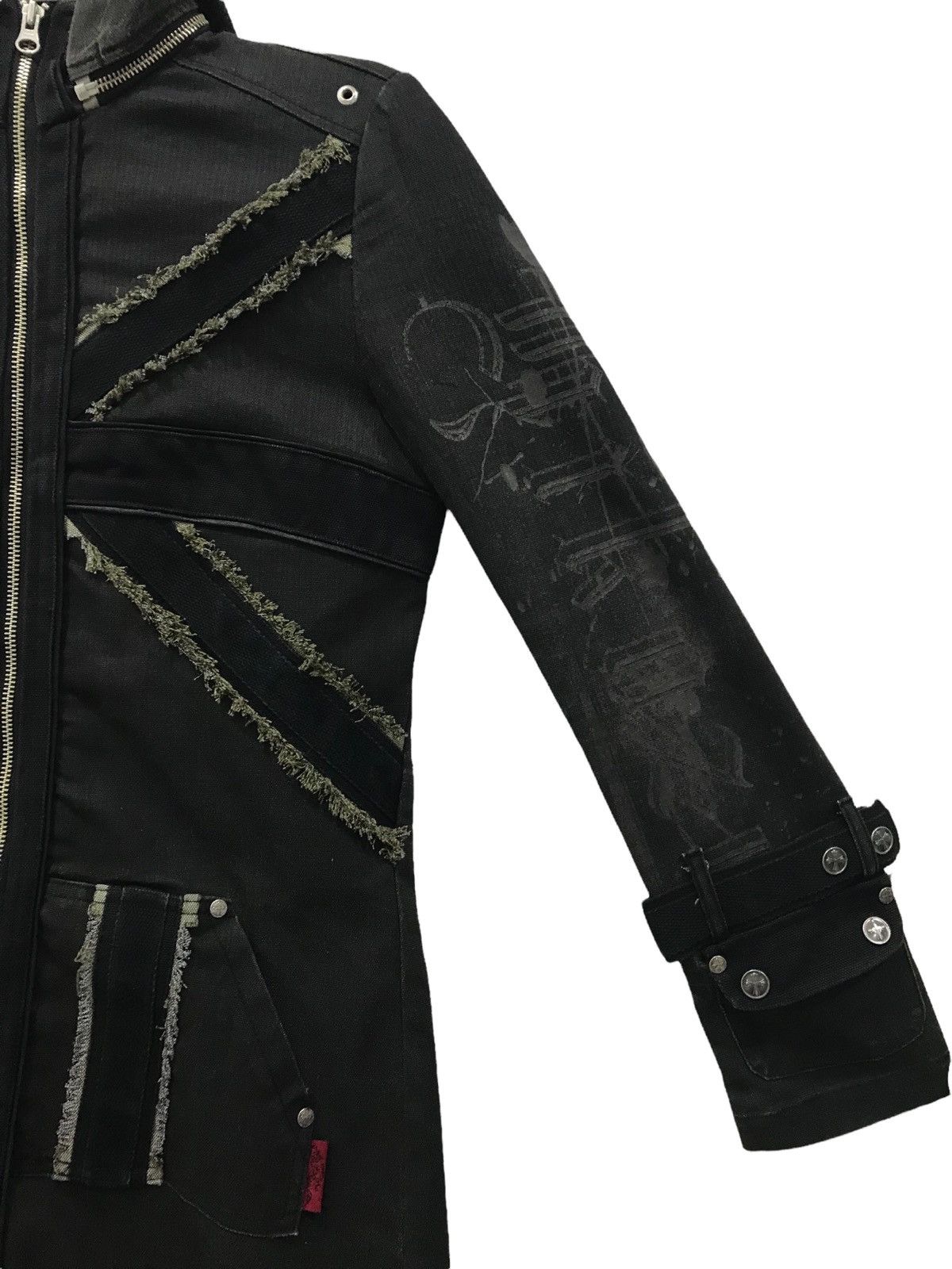 If Six Was Nine Ozz on Hikozo Denim Jacket style punk skull black long jacke Size US S / EU 44-46 / 1 - 4 Thumbnail