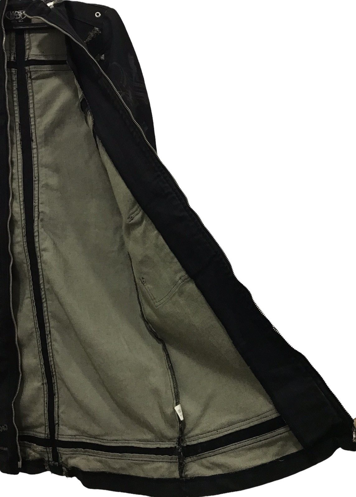 If Six Was Nine Ozz on Hikozo Denim Jacket style punk skull black long jacke Size US S / EU 44-46 / 1 - 9 Thumbnail