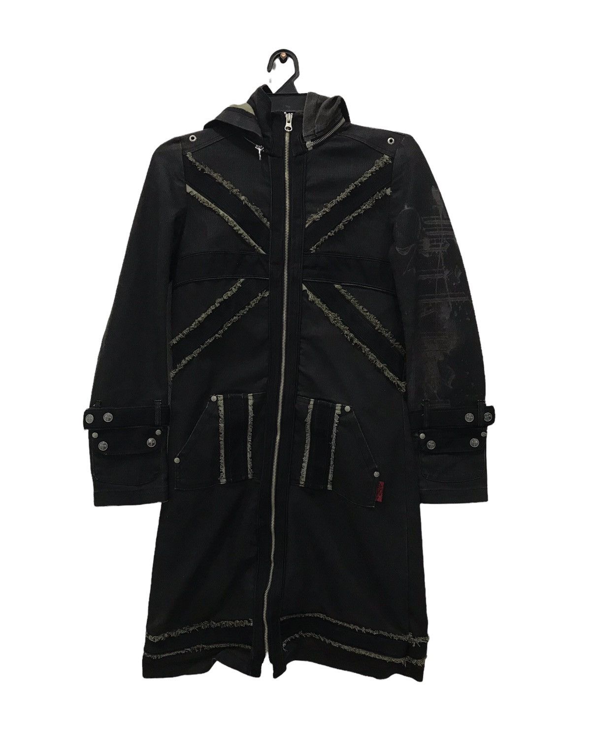 If Six Was Nine Ozz on Hikozo Denim Jacket style punk skull black long jacke Size US S / EU 44-46 / 1 - 1 Thumbnail