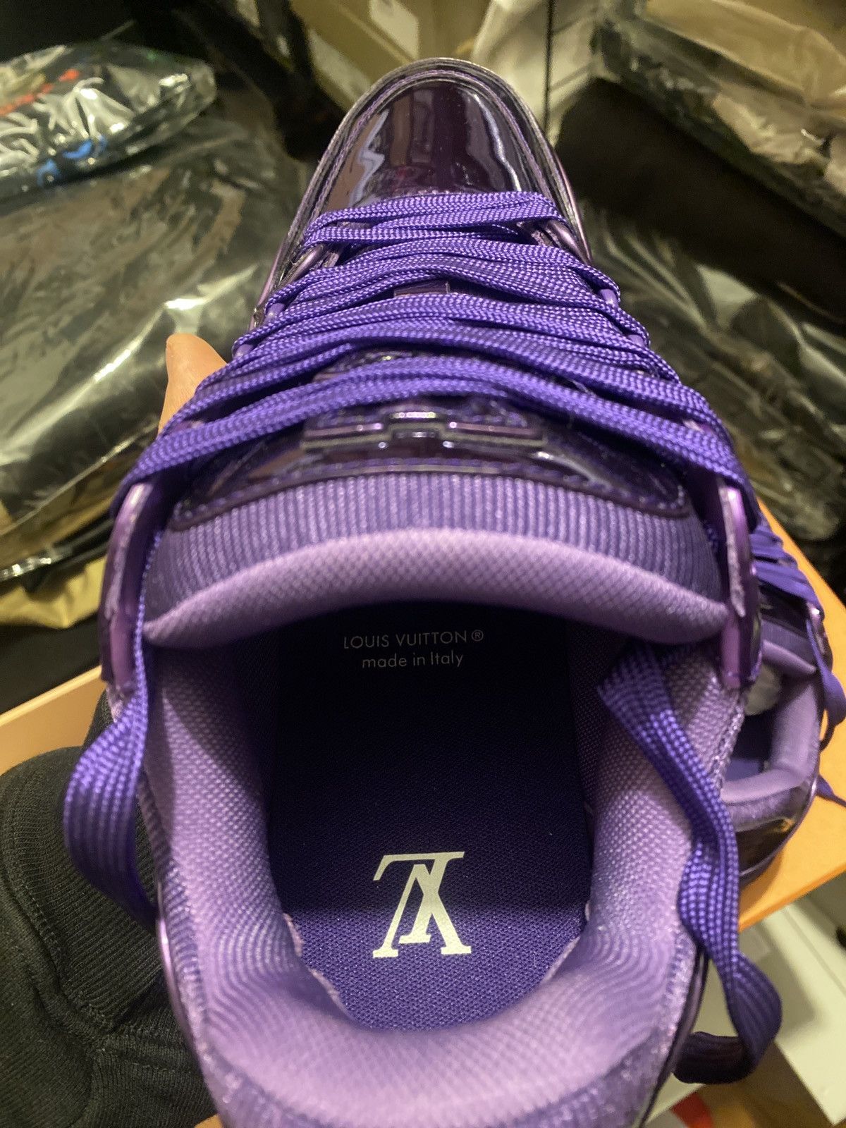 Louis Vuitton LOUIS VUITTON 1AA46T PURPLE PATENT SNEAKERS Size US 6 / EU 39 - 10 Thumbnail