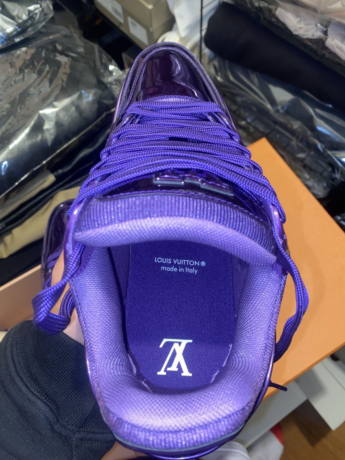 Louis Vuitton LOUIS VUITTON 1AA46T PURPLE PATENT SNEAKERS Size US 6 / EU 39 - 9 Thumbnail