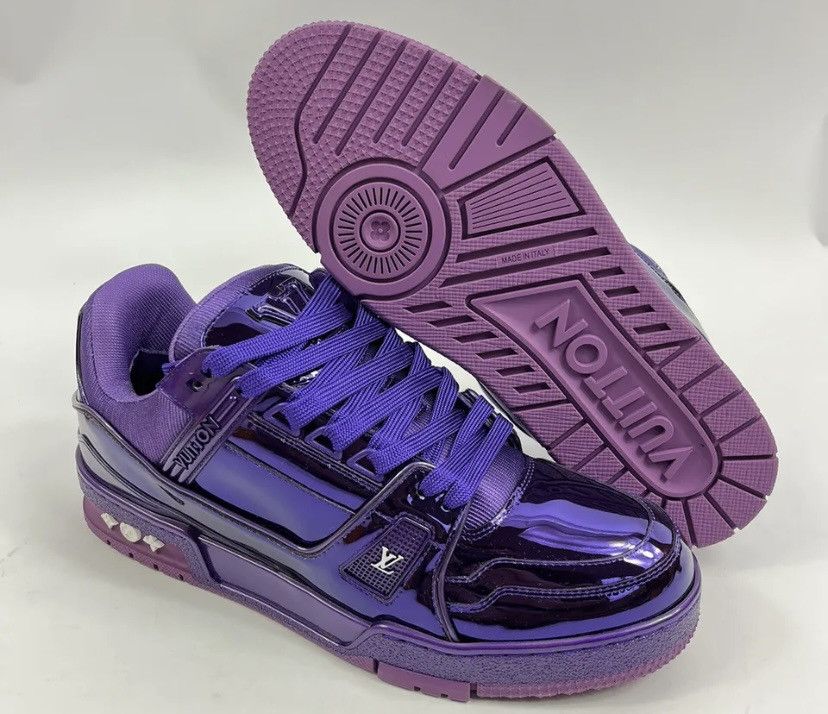 Louis Vuitton LOUIS VUITTON 1AA46T PURPLE PATENT SNEAKERS Size US 6 / EU 39 - 2 Thumbnail