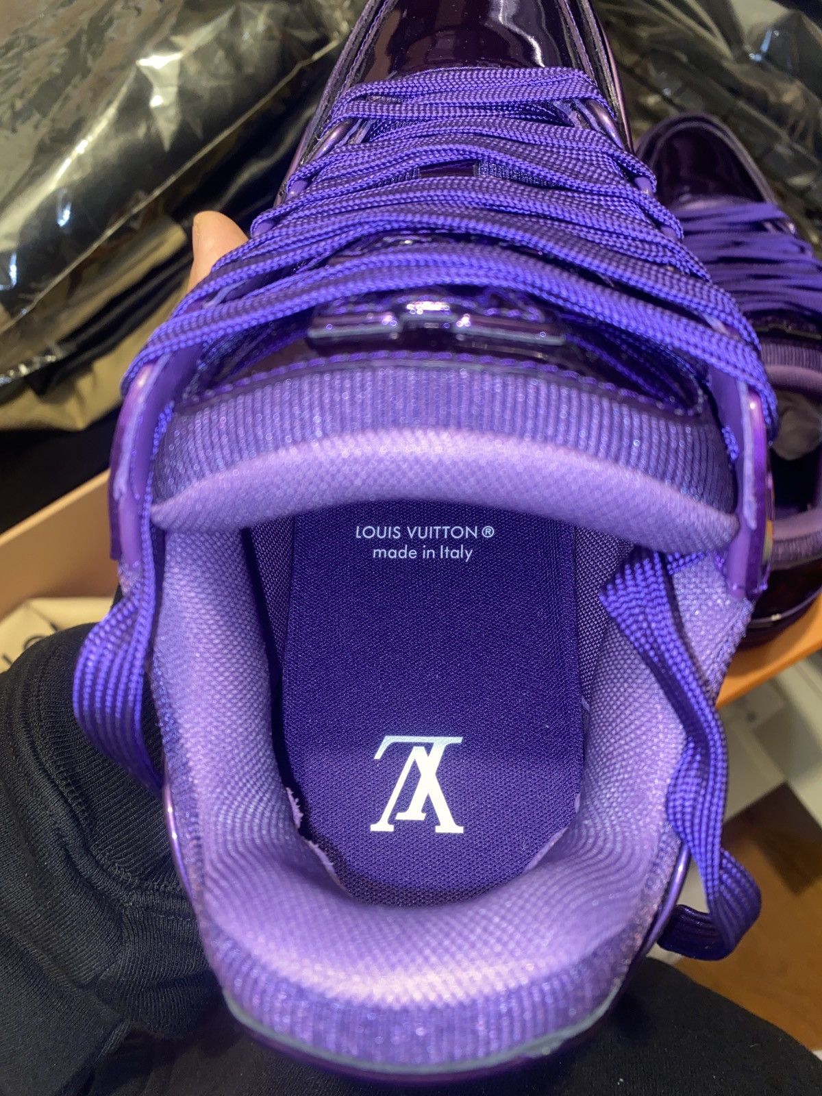 Louis Vuitton LOUIS VUITTON 1AA46T PURPLE PATENT SNEAKERS Size US 6 / EU 39 - 11 Thumbnail