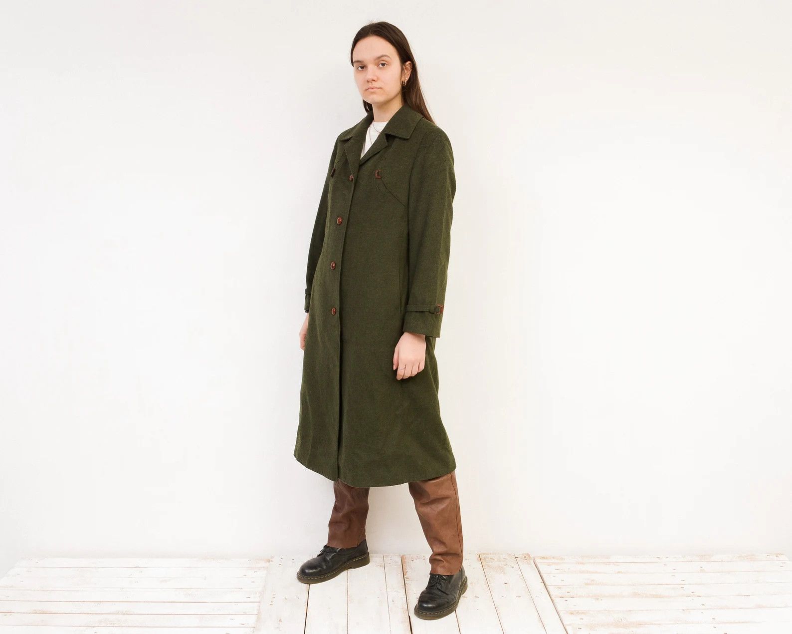 Vintage Lambswool 80's Sport Loden Toni Wool Over Coat Jacket Size L / US 10 / IT 46 - 2 Thumbnail