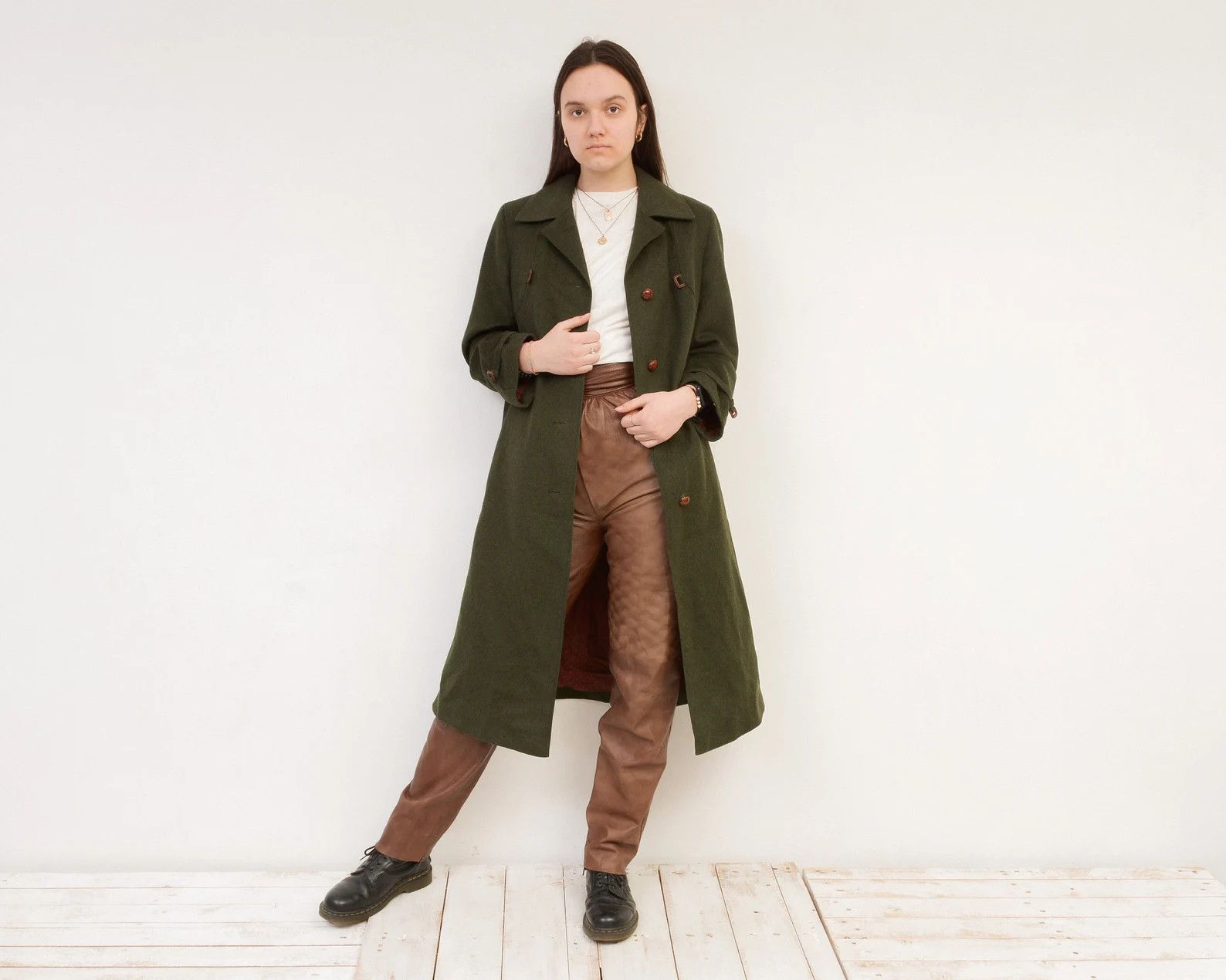 Vintage Lambswool 80's Sport Loden Toni Wool Over Coat Jacket Size L / US 10 / IT 46 - 4 Thumbnail