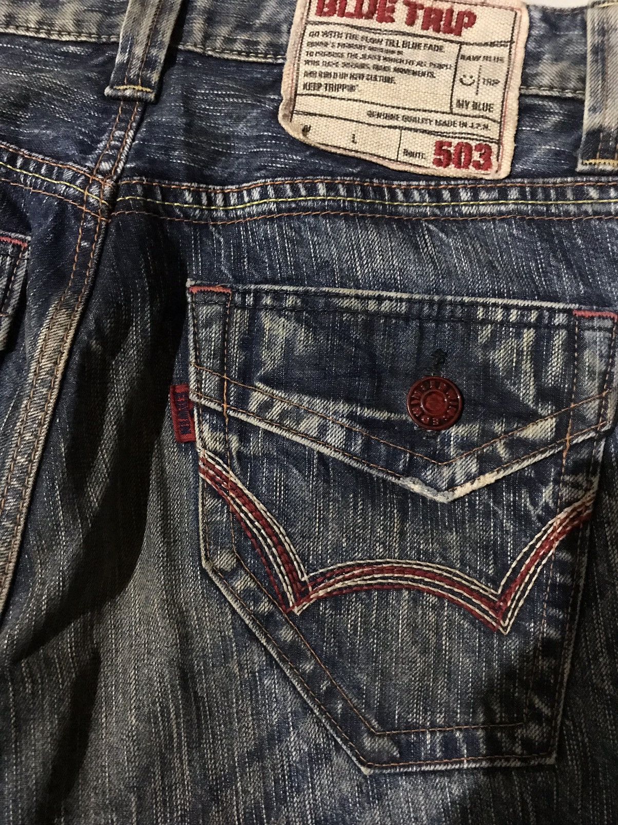 Edwin Vintage Edwin Blue Trip Denim Size US 31 - 6 Thumbnail