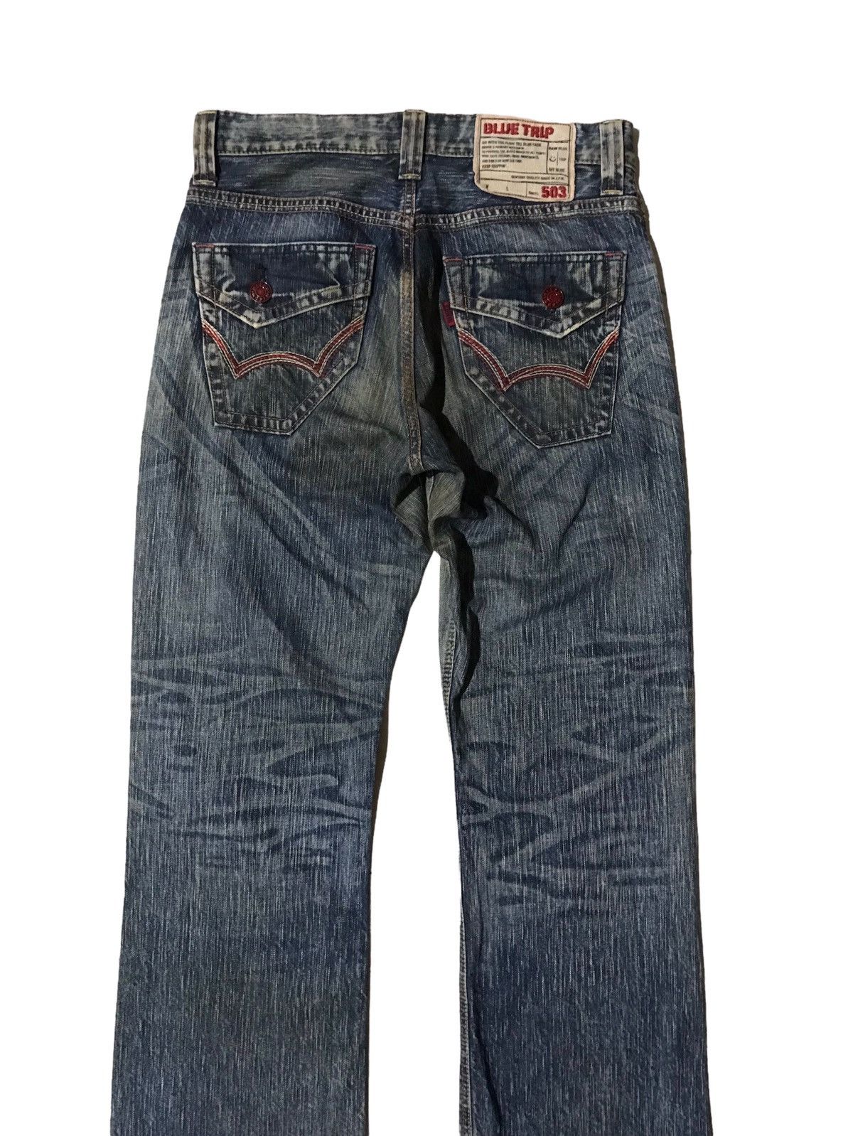 If Six Was Nine 💥Vintage Edwin Distressed Denim Size US 31 - 5 Thumbnail