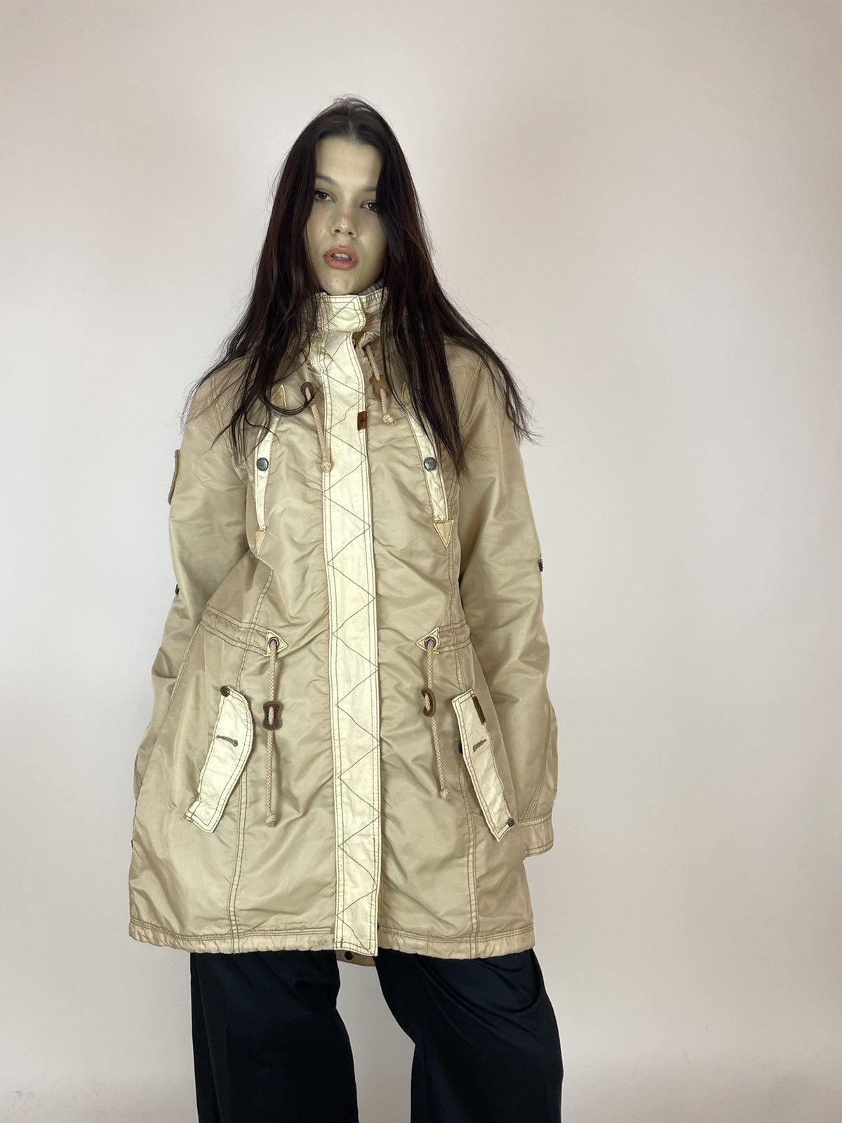 khujo KHUJO Beige Parka jacket Womens size XL Size XL / US 12-14 / IT 48-50 - 1 Thumbnail