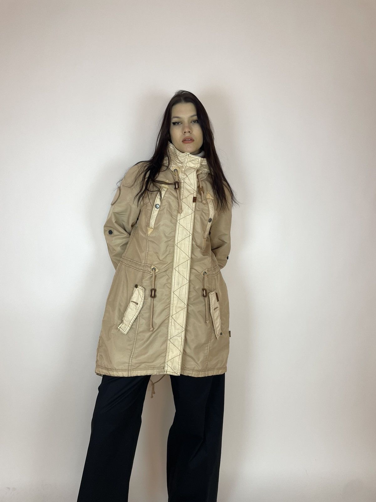 khujo KHUJO Beige Parka jacket Womens size XL Size XL / US 12-14 / IT 48-50 - 3 Thumbnail