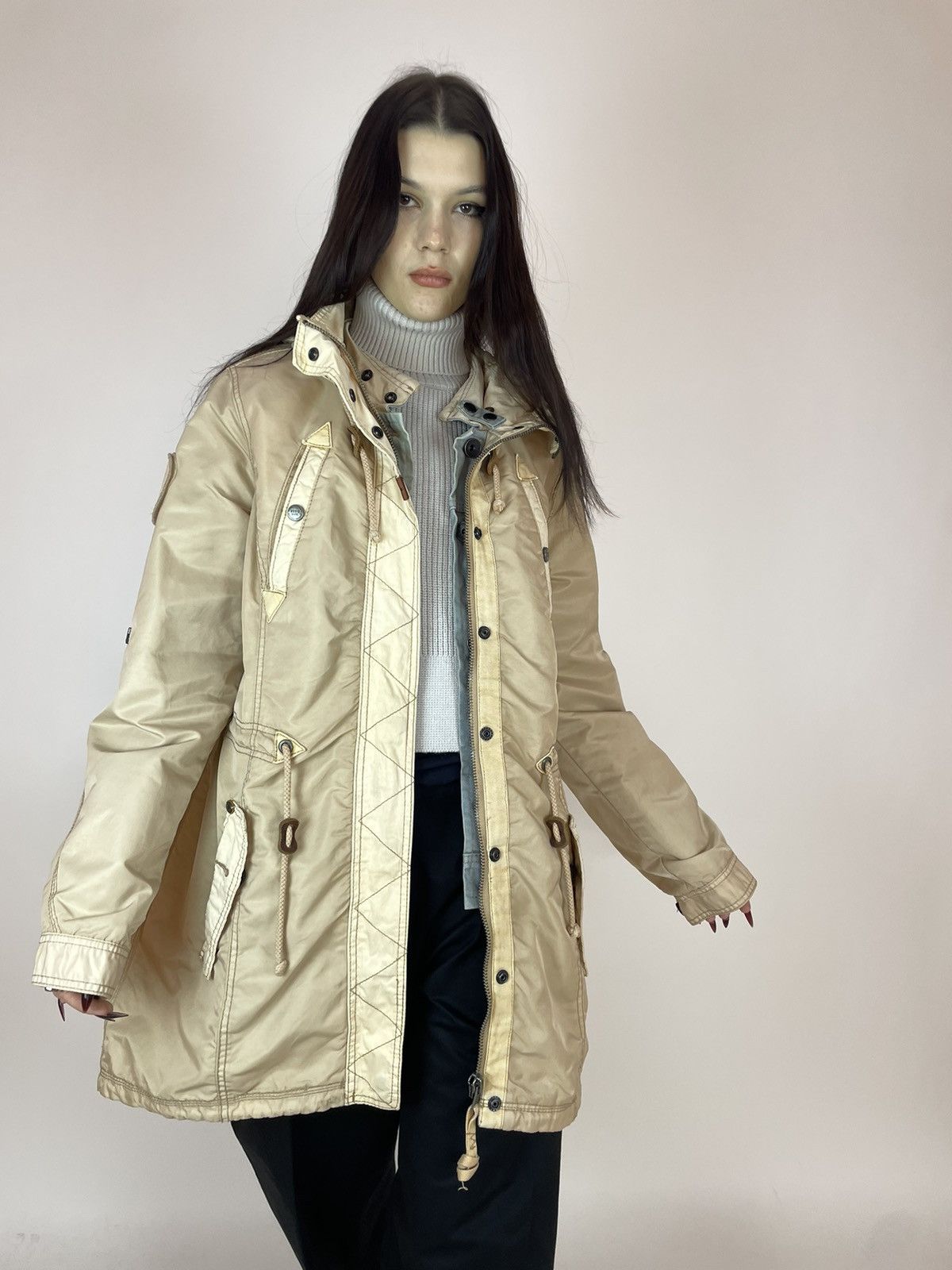 khujo KHUJO Beige Parka jacket Womens size XL Size XL / US 12-14 / IT 48-50 - 9 Thumbnail