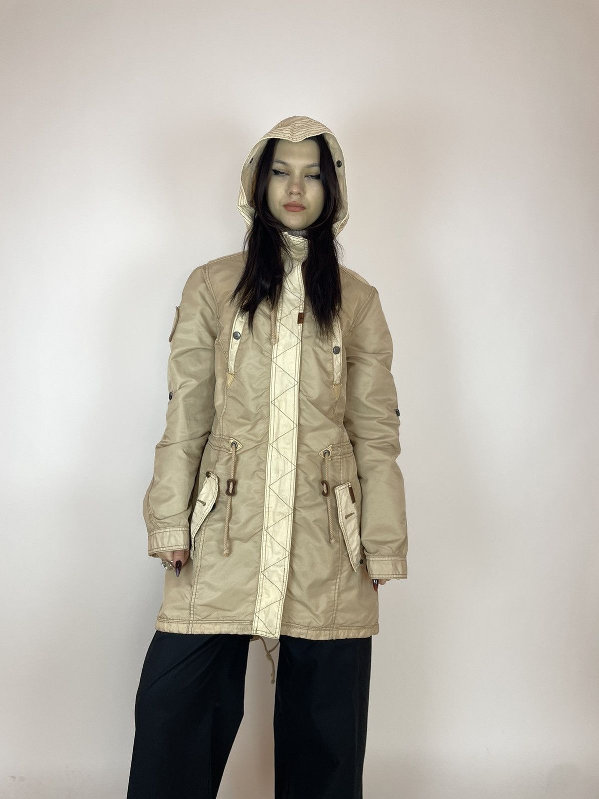 khujo KHUJO Beige Parka jacket Womens size XL Size XL / US 12-14 / IT 48-50 - 6 Thumbnail