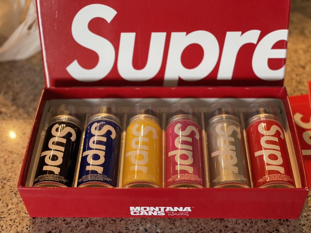 SUPREME 2021 S/S MONTANA MINI SPRAY PAINT CANS SET OF 6 BOX LOGO