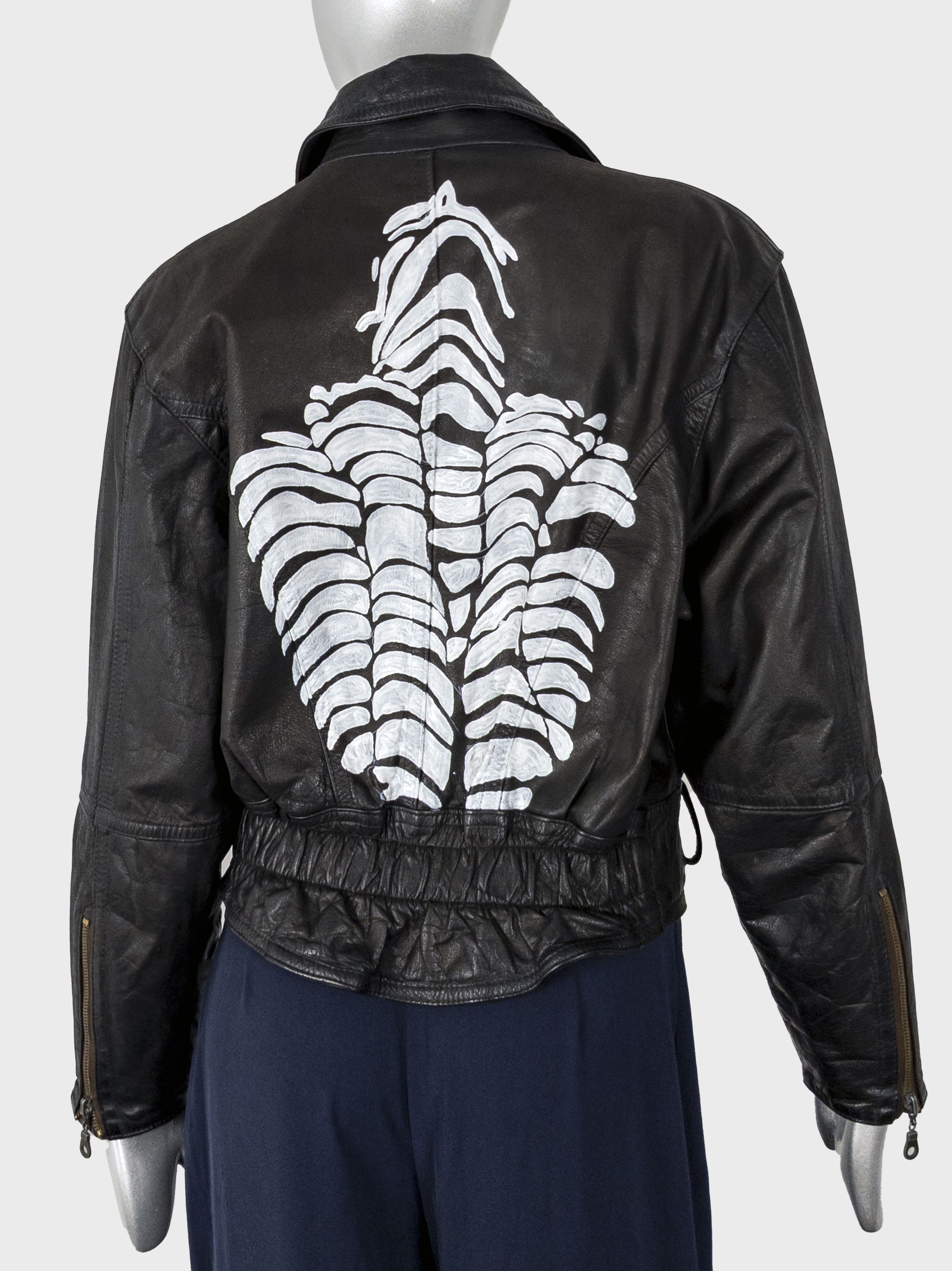 Vintage Vtg Custom Painted Leather Biker Jacket Punk Streetwear Size M / US 6-8 / IT 42-44 - 10 Thumbnail