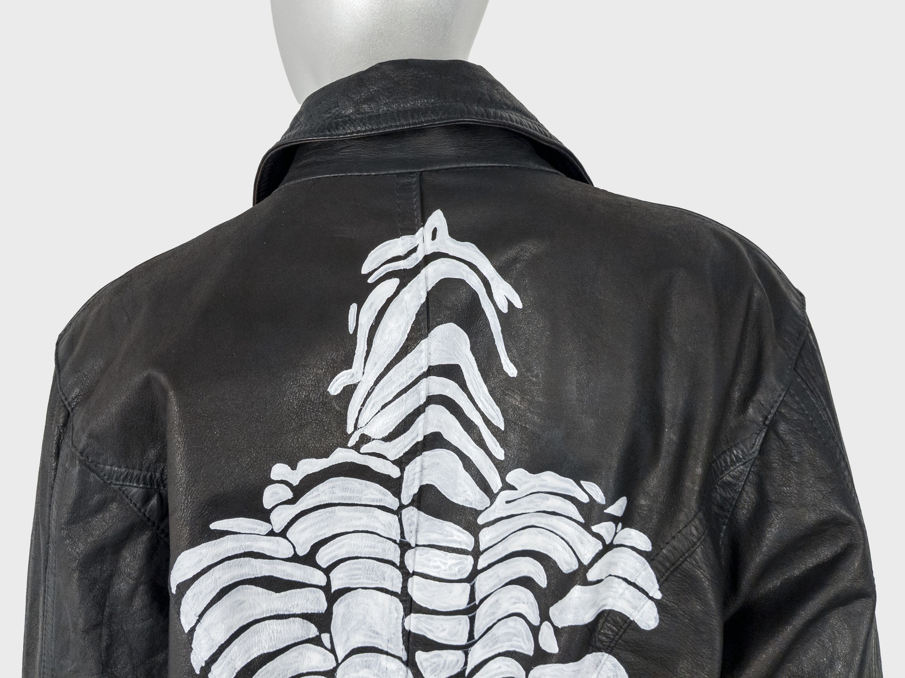 Vintage Vtg Custom Painted Leather Biker Jacket Punk Streetwear Size M / US 6-8 / IT 42-44 - 11 Thumbnail