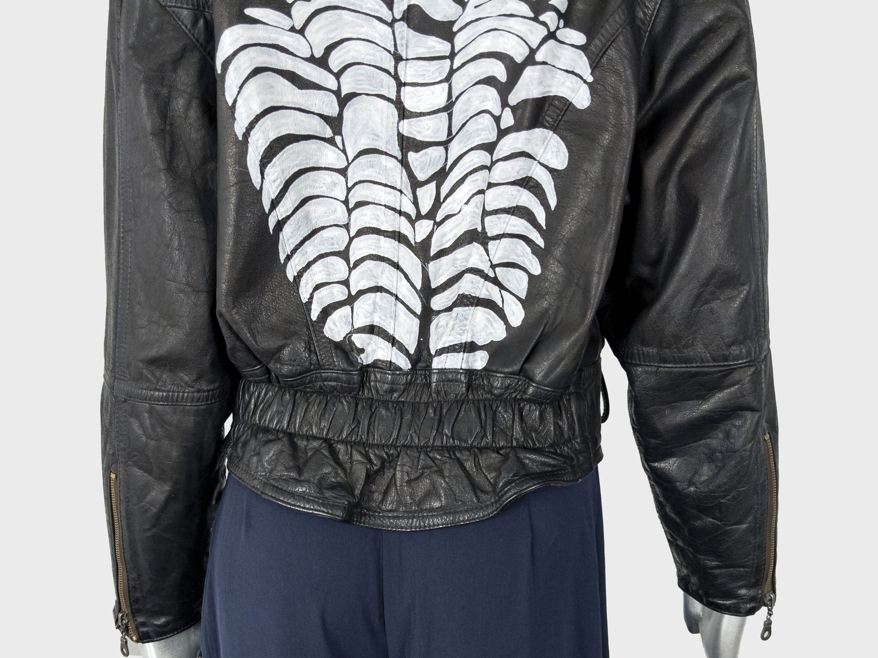 Vintage Vtg Custom Painted Leather Biker Jacket Punk Streetwear Size M / US 6-8 / IT 42-44 - 12 Thumbnail