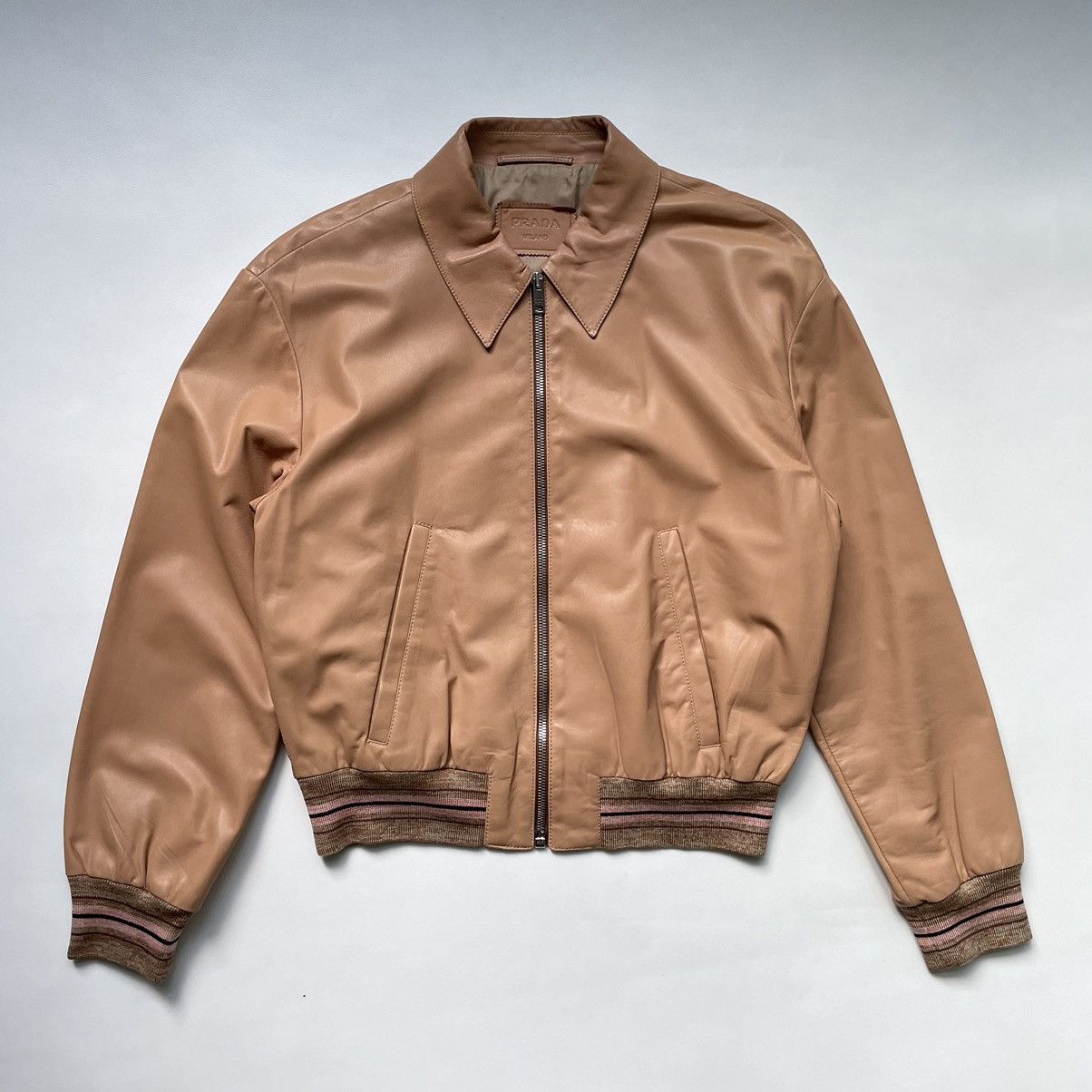 Prada A/W 14 Peach Leather Jacket Size M / US 6-8 / IT 42-44 - 1 Thumbnail