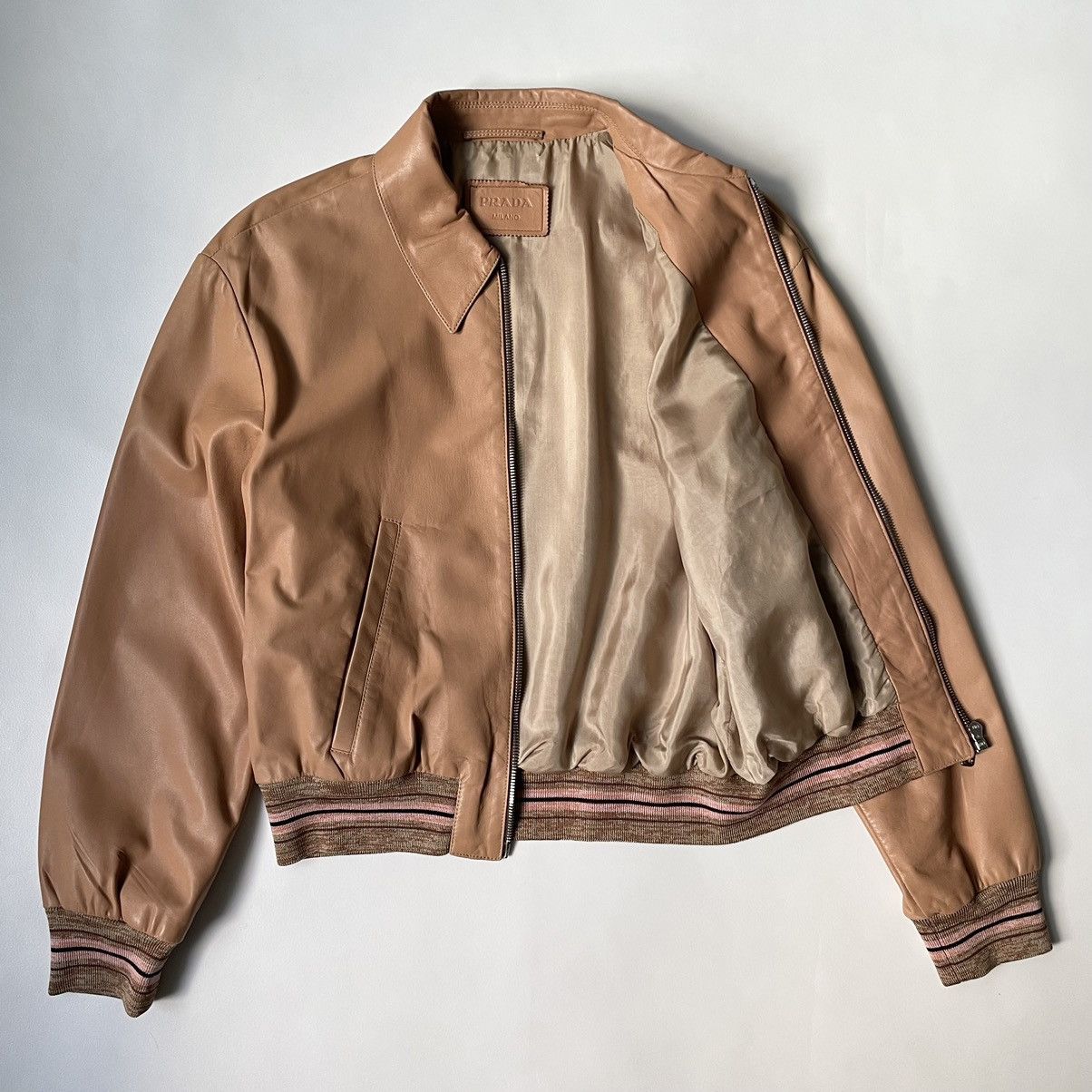 Prada A/W 14 Peach Leather Jacket Size M / US 6-8 / IT 42-44 - 7 Thumbnail