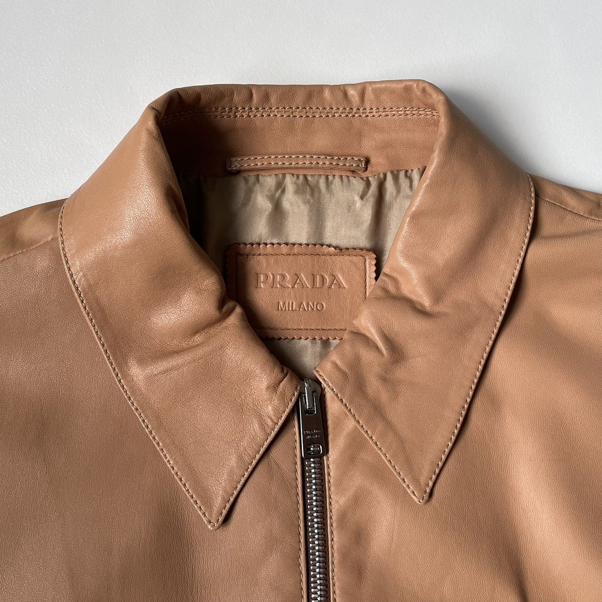 Prada A/W 14 Peach Leather Jacket Size M / US 6-8 / IT 42-44 - 3 Thumbnail