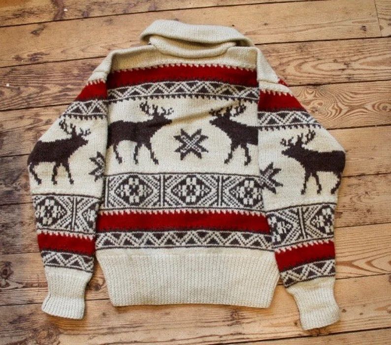 Polo Ralph Lauren Vintage Polo Ralph Lauren Reindeer Shawl Wool Sweater Size US XL / EU 56 / 4 - 7 Thumbnail