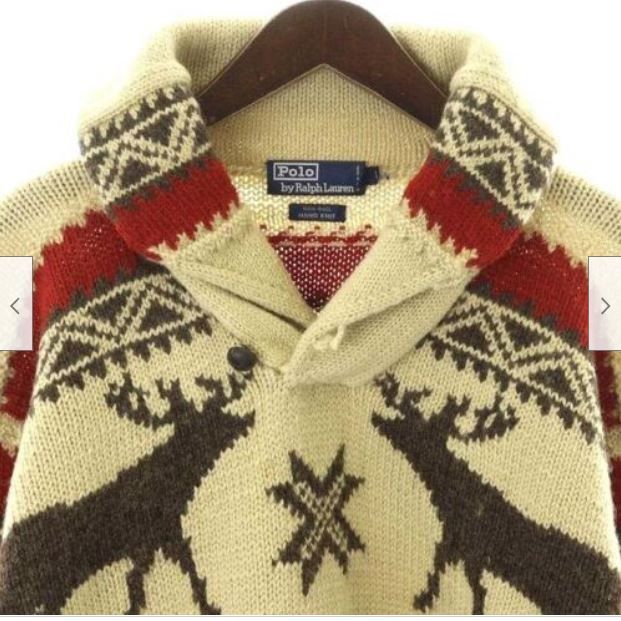 Polo Ralph Lauren Vintage Polo Ralph Lauren Reindeer Shawl Wool Sweater Size US XL / EU 56 / 4 - 2 Thumbnail