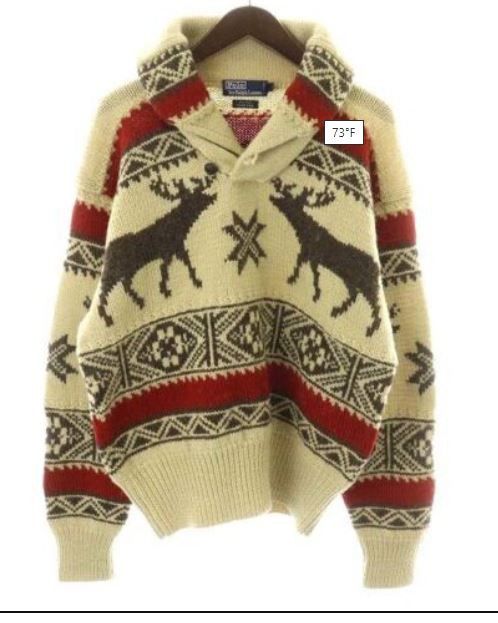 Polo Ralph Lauren Vintage Polo Ralph Lauren Reindeer Shawl Wool Sweater Size US XL / EU 56 / 4 - 1 Thumbnail