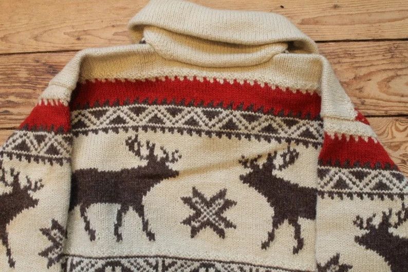 Polo Ralph Lauren Vintage Polo Ralph Lauren Reindeer Shawl Wool Sweater Size US XL / EU 56 / 4 - 6 Thumbnail