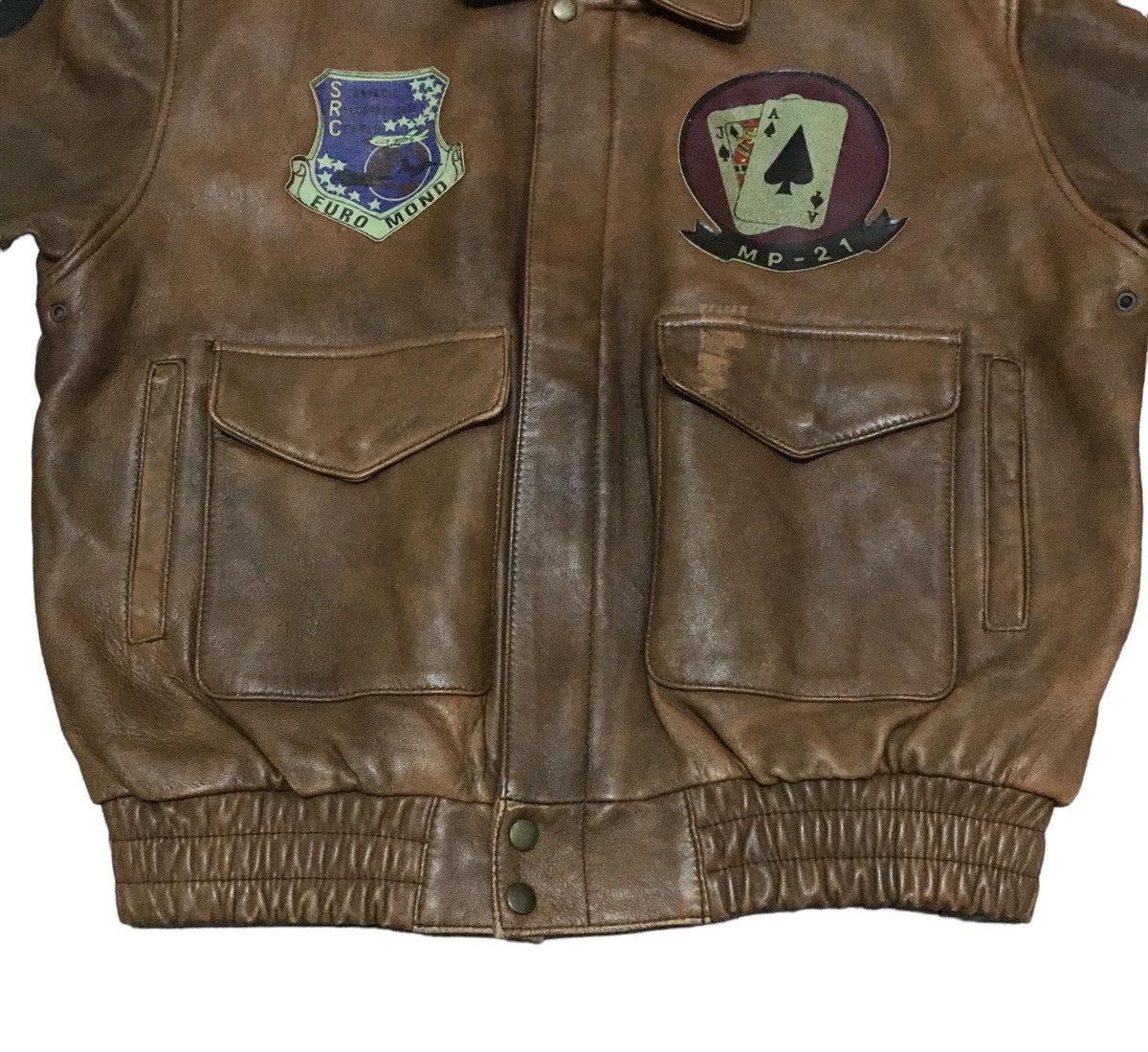 Vintage Rare Vintage Brand Euro Mood Air Force Leather Jacket 1980s Size US L / EU 52-54 / 3 - 3 Thumbnail