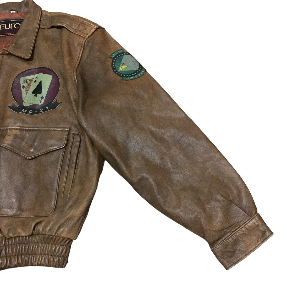 Vintage Rare Vintage Brand Euro Mood Air Force Leather Jacket 1980s Size US L / EU 52-54 / 3 - 5 Thumbnail