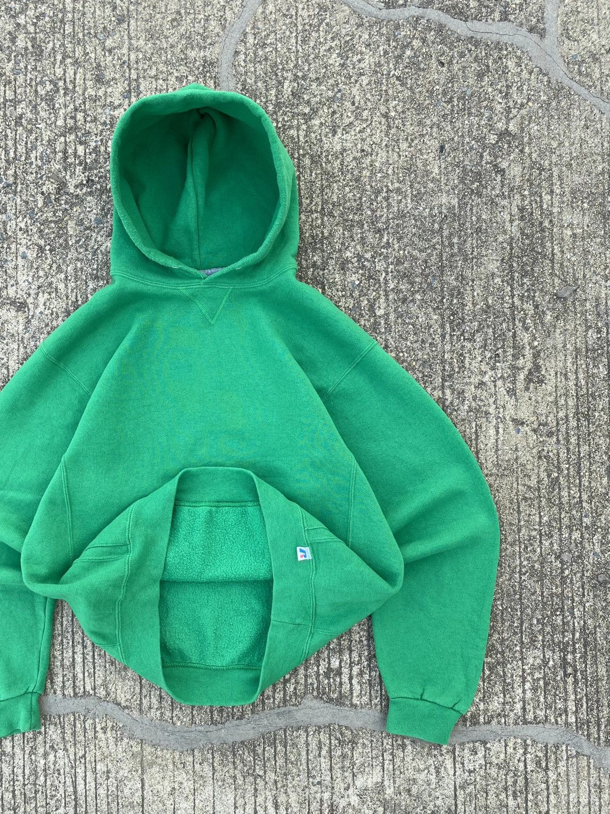 Russell Athletic × Vintage VTG Green Russell Athletic Hoodie (M) Size US M / EU 48-50 / 2 - 7 Thumbnail
