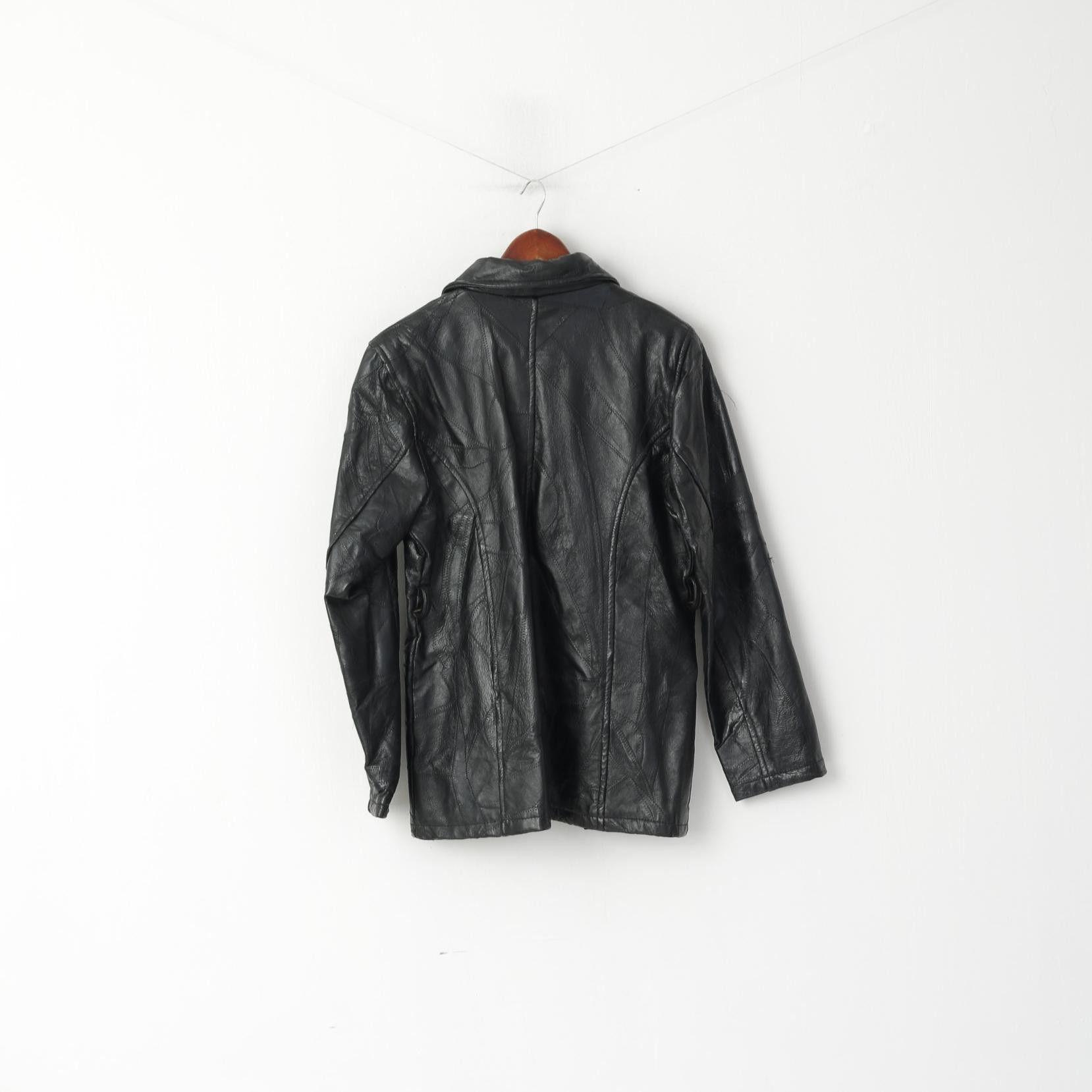 Vintage Leather Works Women XXL Jacket Black Patchwork 2147 Size XXL / US 16-18 / IT 52-54 - 6 Thumbnail