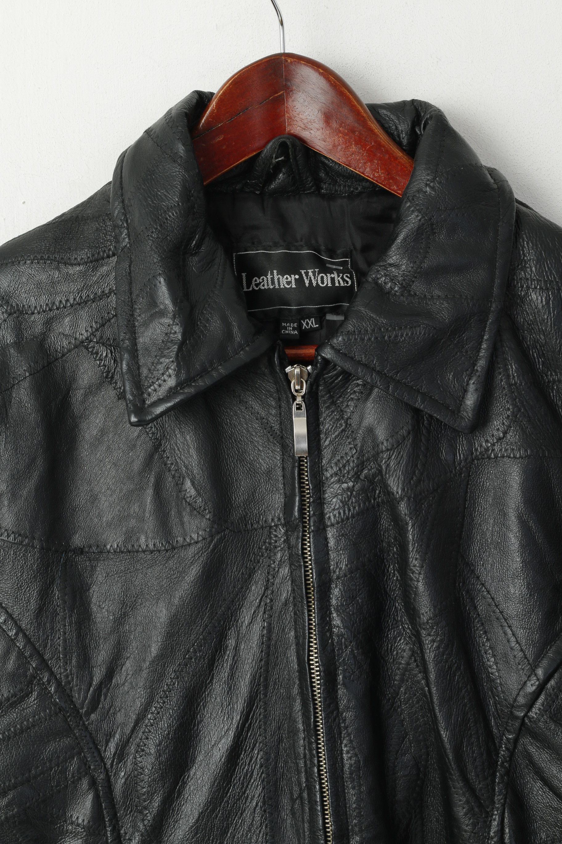 Vintage Leather Works Women XXL Jacket Black Patchwork 2147 Size XXL / US 16-18 / IT 52-54 - 2 Thumbnail