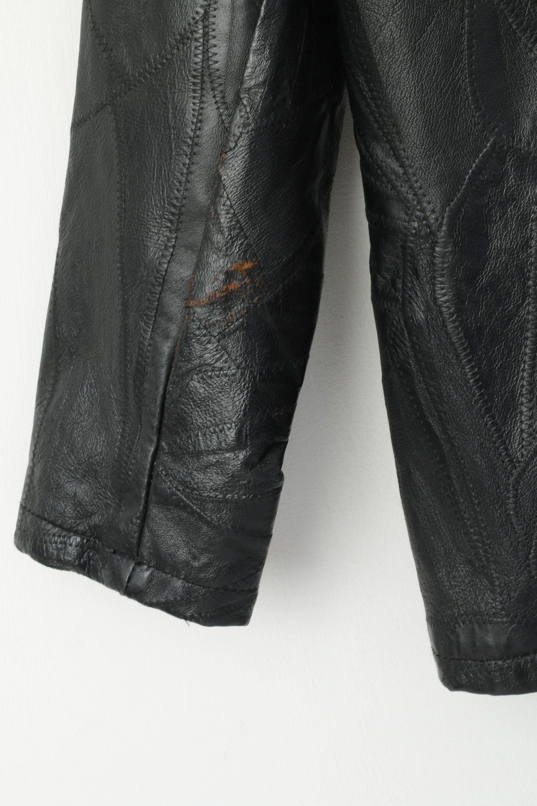 Vintage Leather Works Women XXL Jacket Black Patchwork 2147 Size XXL / US 16-18 / IT 52-54 - 4 Thumbnail