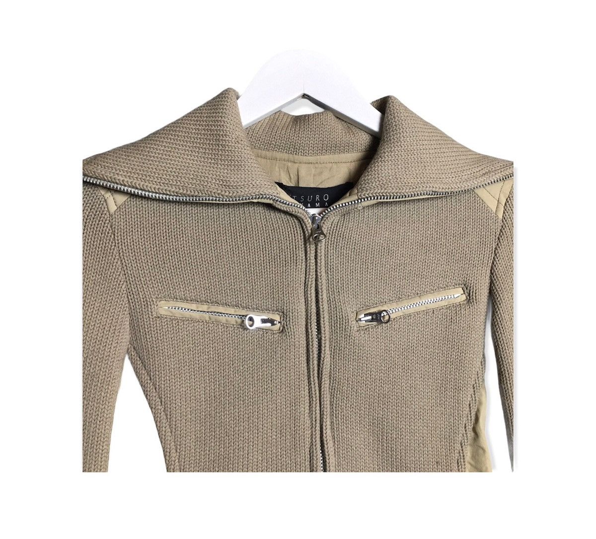 ATSURO TAYAMA ATURO TAYAMA Japan Knit Pattern Turtle Neck Full Zip Jacket Size XS / US 0-2 / IT 36-38 - 3 Thumbnail