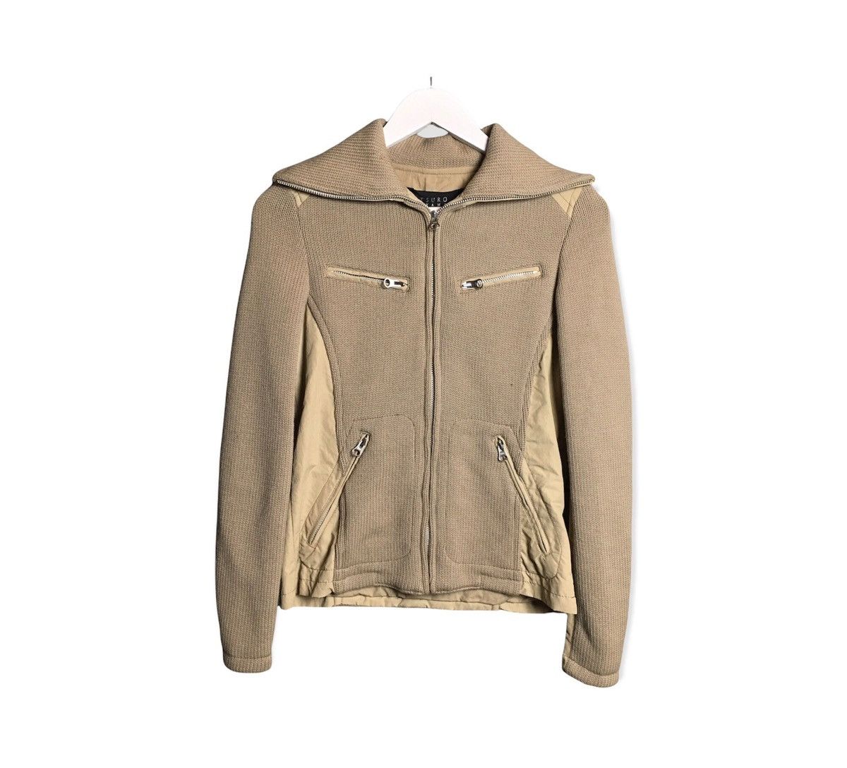 ATSURO TAYAMA ATURO TAYAMA Japan Knit Pattern Turtle Neck Full Zip Jacket Size XS / US 0-2 / IT 36-38 - 1 Thumbnail