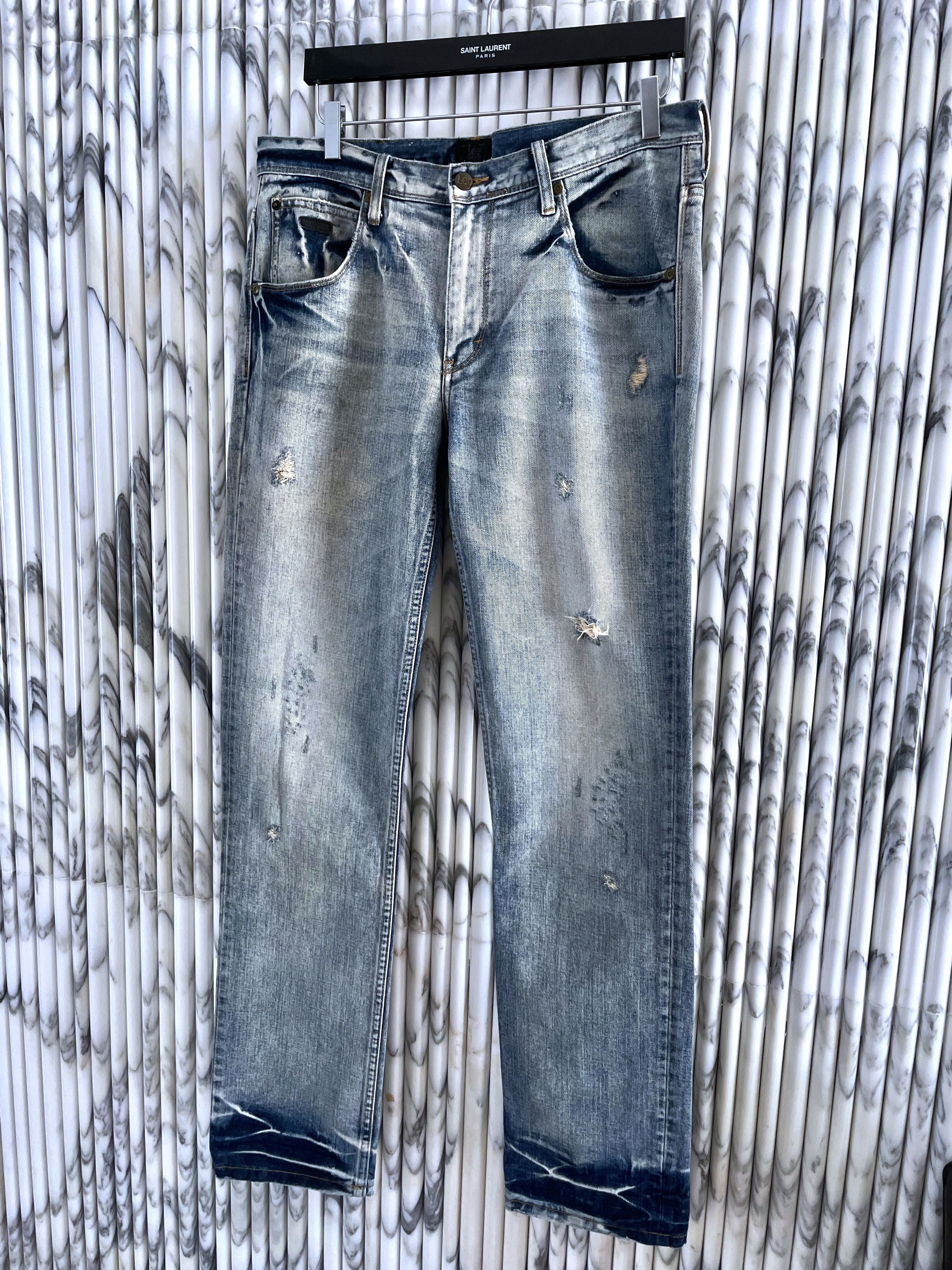Lee WASHED INDIGO DISTRESSED DENIM LIMITED EDITION Size US 34 / EU 50 - 3 Thumbnail