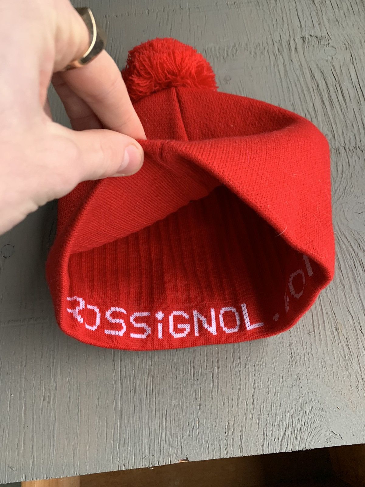 Vintage Vintage Rosignol Red Pom Pom Skully Beanie Ski Brand Toque Size ONE SIZE - 4 Thumbnail