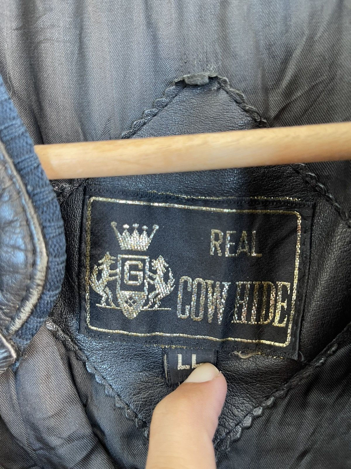 Genuine Leather × Vintage Vintage BLACK REAL COWHIDE JACKET STREETWEAR Size US L / EU 52-54 / 3 - 4 Thumbnail