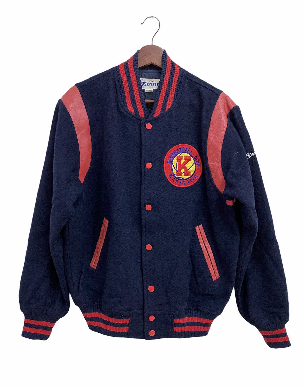 Vintage Mizuno New York Mets Baseball Team Navy Nylon Varsity Jacket M
