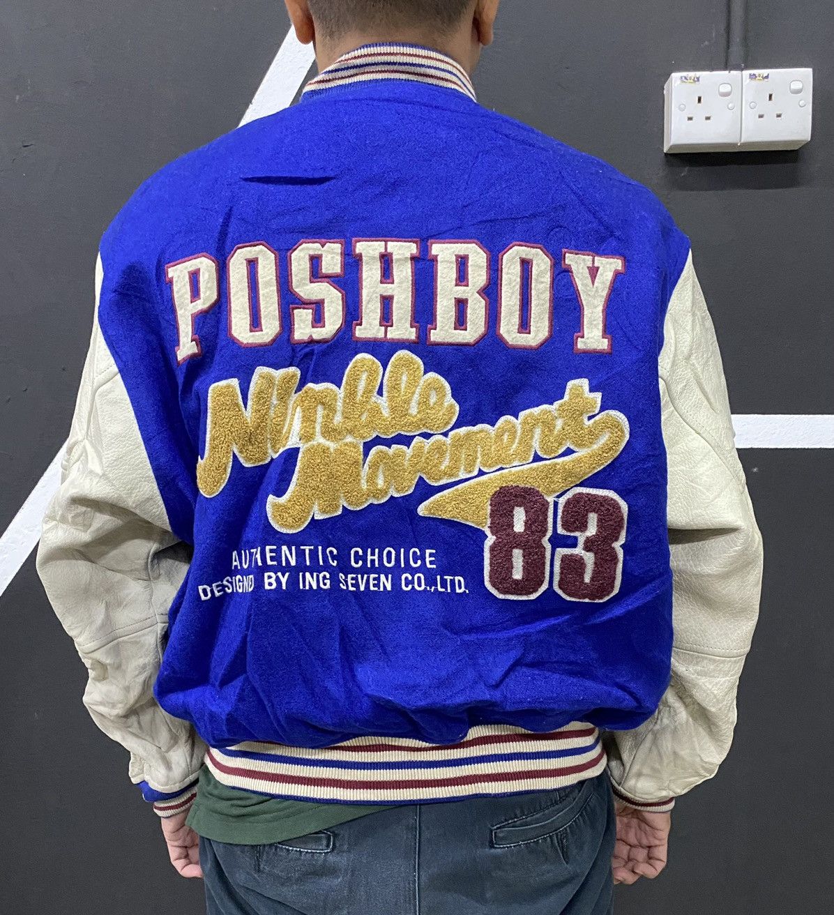 Japanese Brand Vintage 90s Poshboy Varsity Wool Leather Jacket Size US L / EU 52-54 / 3 - 10 Thumbnail