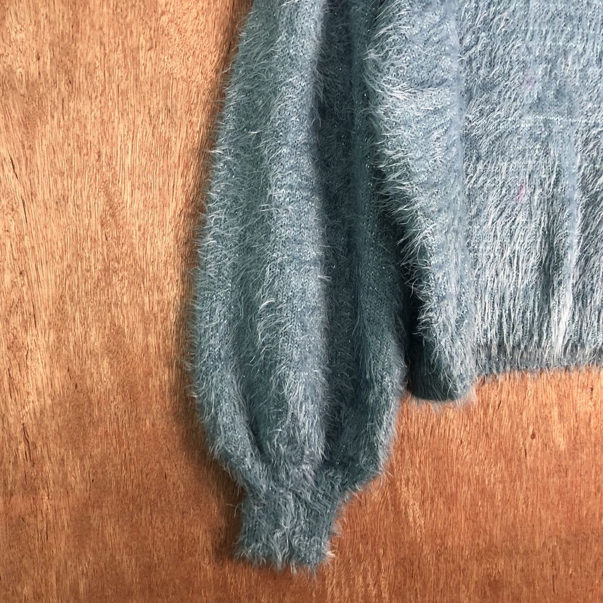 Aran Isles Knitwear GU JAPAN BLUE MOHAIR SHAGY SHAGGY KNITWEAR Size US L / EU 52-54 / 3 - 7 Thumbnail