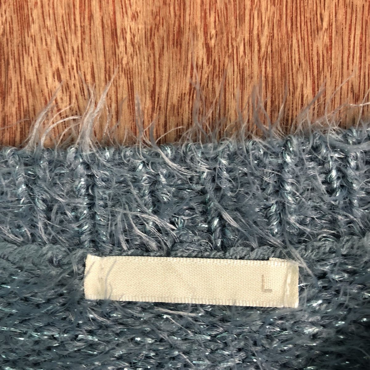 Aran Isles Knitwear GU JAPAN BLUE MOHAIR SHAGY SHAGGY KNITWEAR Size US L / EU 52-54 / 3 - 8 Thumbnail
