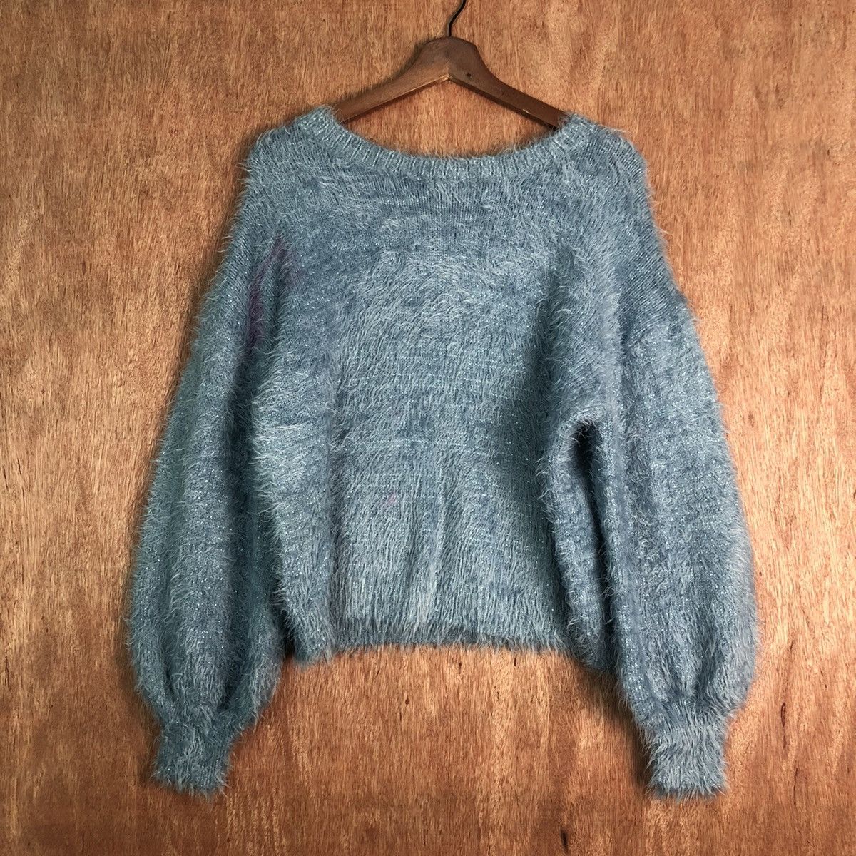 Aran Isles Knitwear GU JAPAN BLUE MOHAIR SHAGY SHAGGY KNITWEAR Size US L / EU 52-54 / 3 - 1 Thumbnail