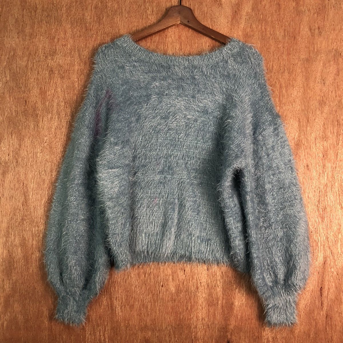 Aran Isles Knitwear GU JAPAN BLUE MOHAIR SHAGY SHAGGY KNITWEAR Size US L / EU 52-54 / 3 - 3 Thumbnail