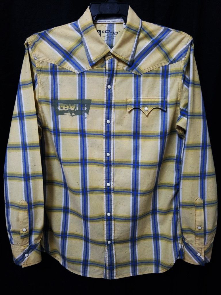 Levi's Vintage Clothing 🔥Levis Checker Plaid Snap Button Up Shirt RARE Size US L / EU 52-54 / 3 - 7 Thumbnail