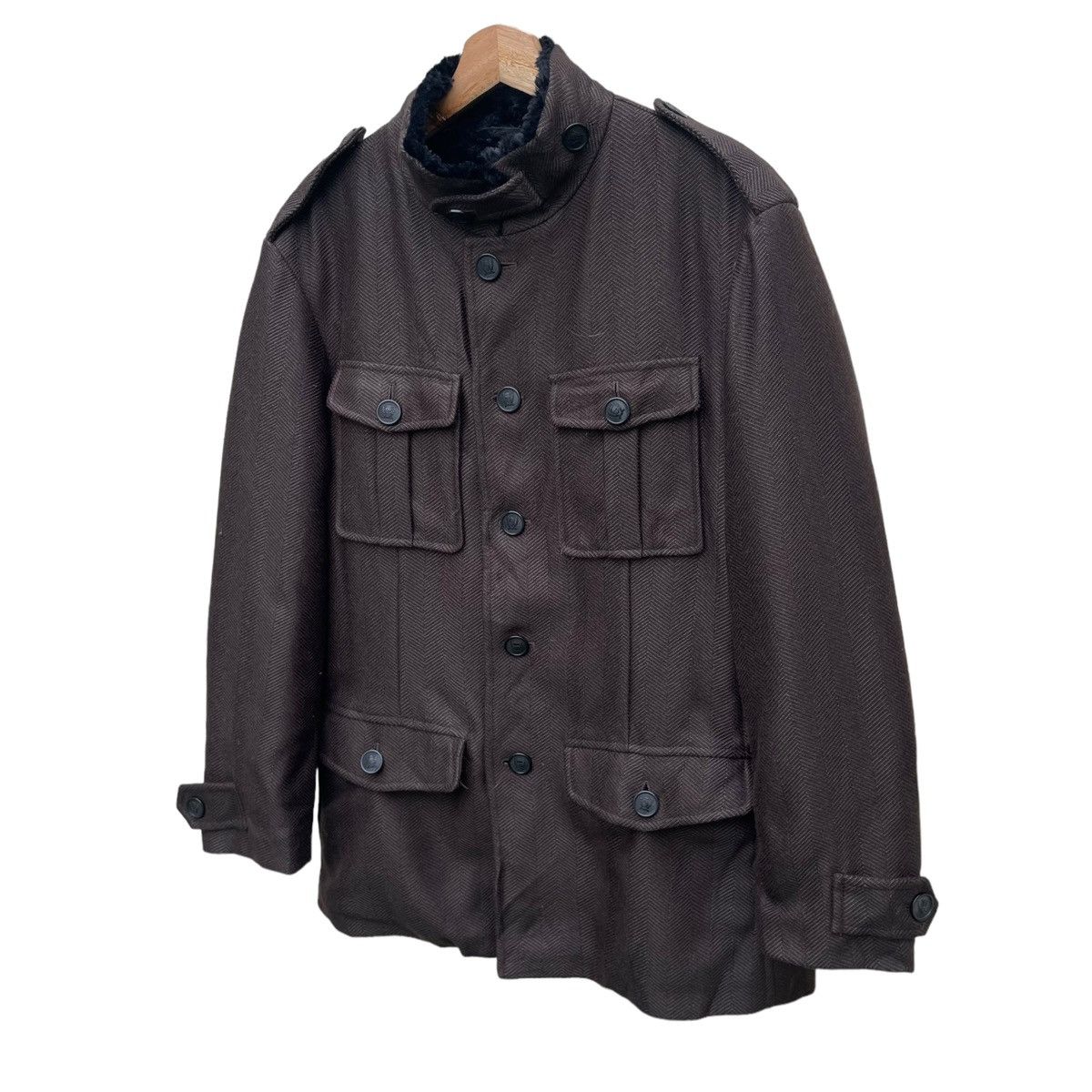 Armani 💥 ARMANI COLLEZIONI FUR BUTTON JACKET Size US L / EU 52-54 / 3 - 3 Thumbnail