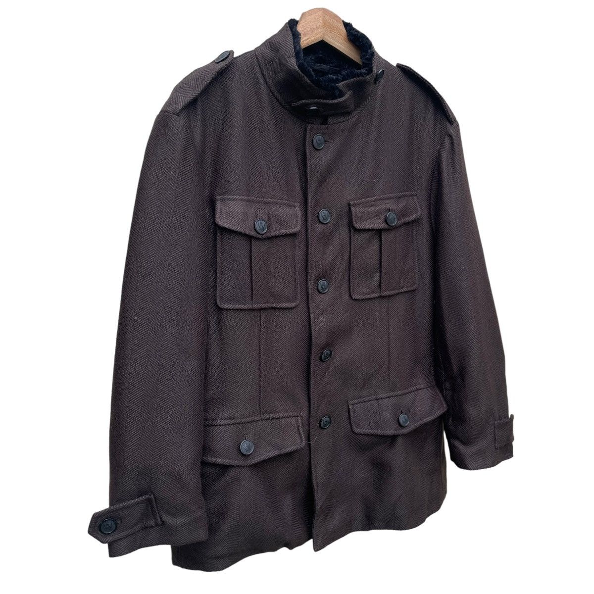 Armani 💥 ARMANI COLLEZIONI FUR BUTTON JACKET Size US L / EU 52-54 / 3 - 2 Thumbnail