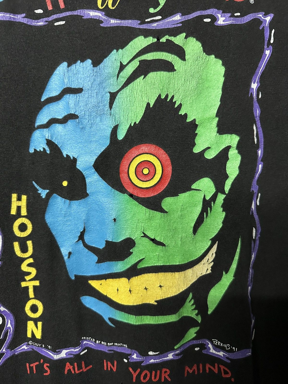 Vintage Vintage 90s Chuy’s Houston by Bee Bop Stedman Faded Tee Size US XL / EU 56 / 4 - 7 Thumbnail