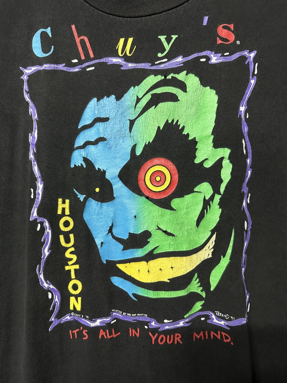 Vintage Vintage 90s Chuy’s Houston by Bee Bop Stedman Faded Tee Size US XL / EU 56 / 4 - 2 Thumbnail