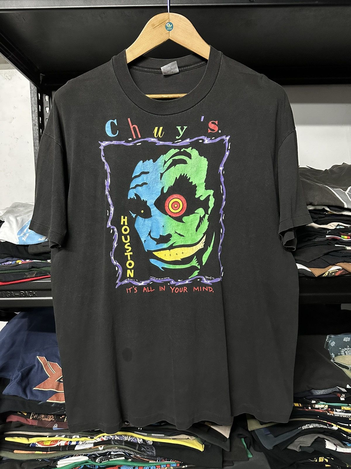 Vintage Vintage 90s Chuy’s Houston by Bee Bop Stedman Faded Tee Size US XL / EU 56 / 4 - 1 Thumbnail